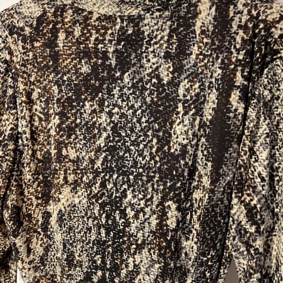 Jones New York Snake Skin Faux Wrap Dress Side Zipper Belted VNeck 14 - Picture 4 of 7